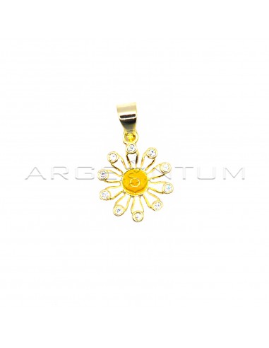 White and yellow enamelled daisy...