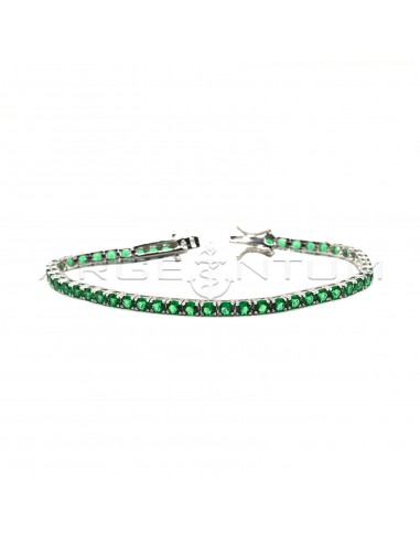 Tennis bracelet with 3mm green...