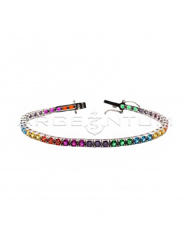 Tennis bracelet with 3mm multicolor...