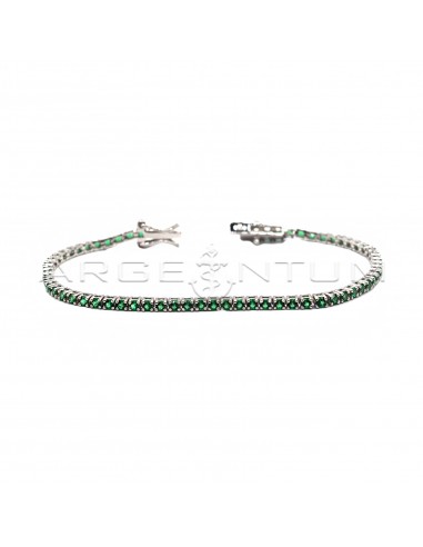 Tennis bracelet with 2mm green...