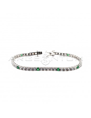 Tennis bracelet with 5 white and 1...