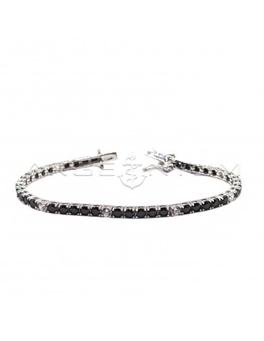 Tennis bracelet with 5 black and 1...