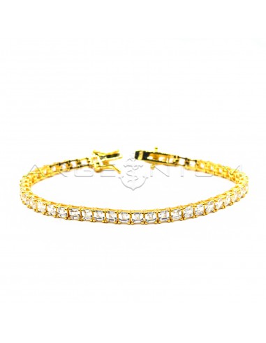 Tennis bracelet with yellow gold...