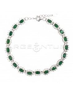 Bracelet with green oval...