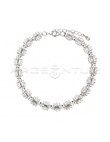 Bracelet with white oval zircons in a...