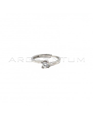 Solitaire adjustable ring with white...