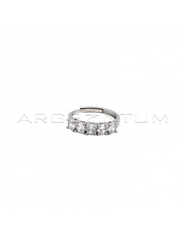 Adjustable ring with 5 white...