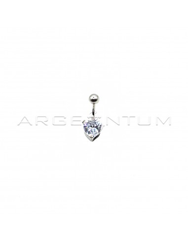 White gold plated heart piercing with...