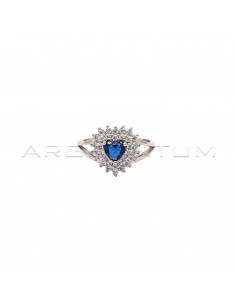 Adjustable ring with blue...