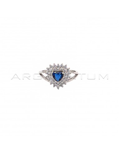 Adjustable ring with blue zircon...
