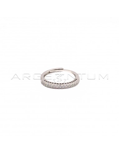 Adjustable half band ring of white...