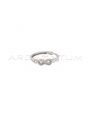 Adjustable ring with infinite white...