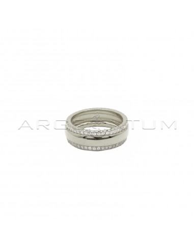 Wedding ring with white zircon edges,...