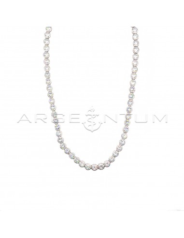 Necklace with white round cubic...