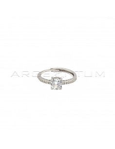 Solitaire ring with white...