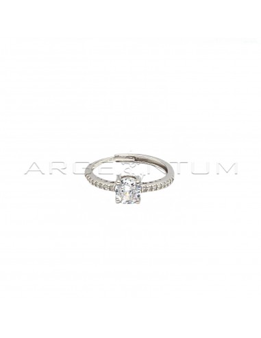Solitaire ring with white...