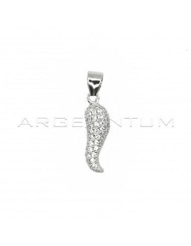 Pave horn pendant with white zircons...