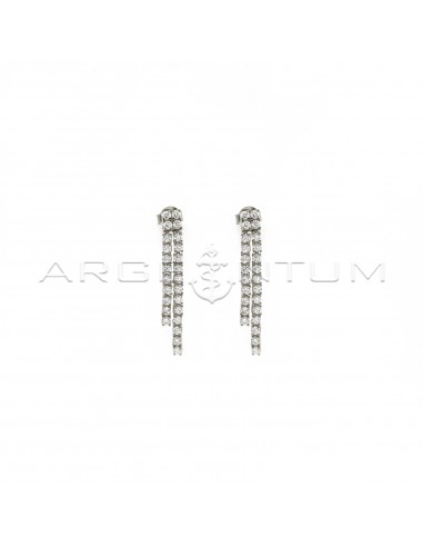 Dangle earrings with two rows of 2mm...