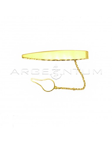 Yellow gold plated spool tie pin in...