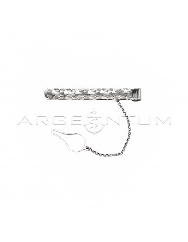 White gold plated engraved tie clip...