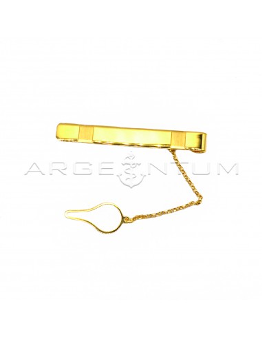 Yellow gold plated satin engraved tie...