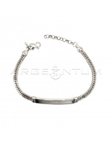 Flat herringbone link bracelet with...