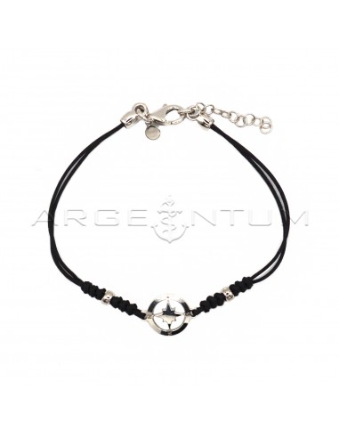 Black cord bracelet with central...