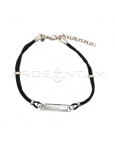 Black cord bracelet with central...