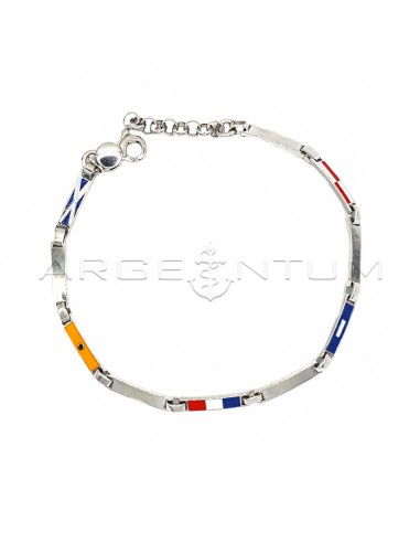 Semi-rigid bracelet with alternating...