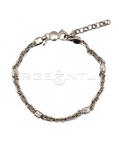 Ship link bracelet with white gold...