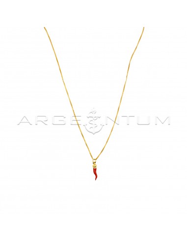 Venetian link necklace with red...