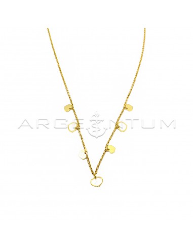 Rolled diamond link necklace with 925...
