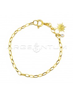 Oval link bracelet with sun...