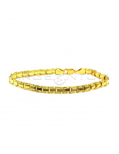 Yellow gold plated flat link bracelet...