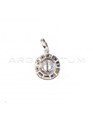 Round pendant with central anchor on...