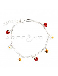 Rolo mesh bracelet with red...
