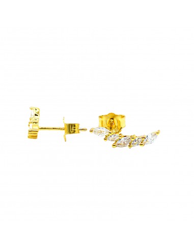 Lobe earrings with yellow gold plated...