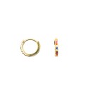 Orecchini a cerchio zirconati multicolor con chiusura a scattino placcati oro giallo in argento 925