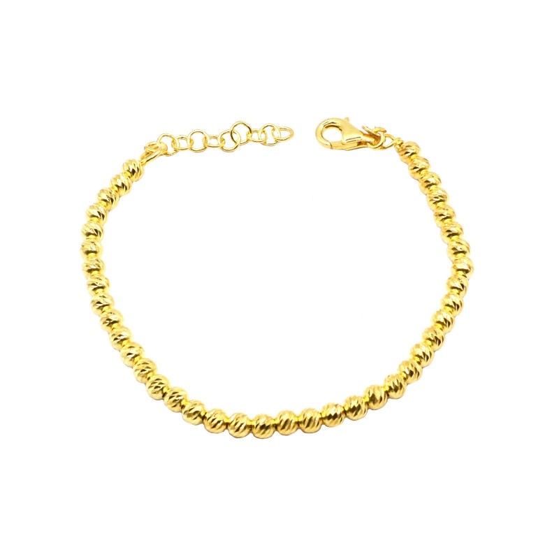925 silver yellow gold plated slash diamond ball bracelet