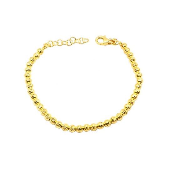 925 silver yellow gold plated slash diamond ball bracelet