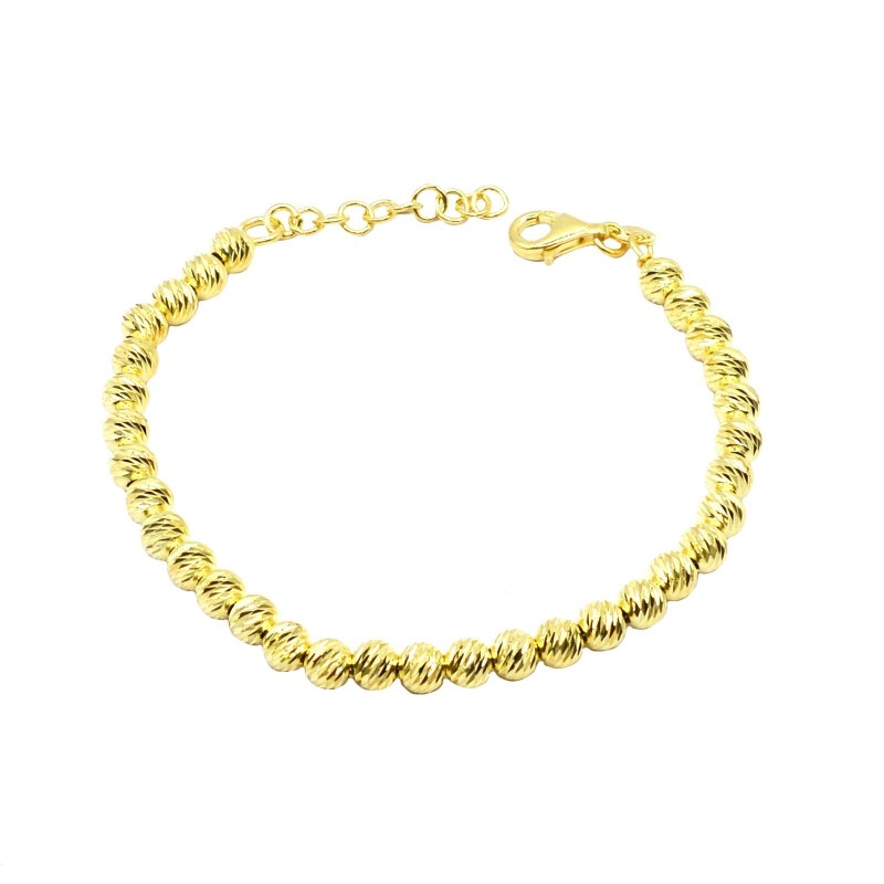 925 silver yellow gold plated slash diamond ball bracelet