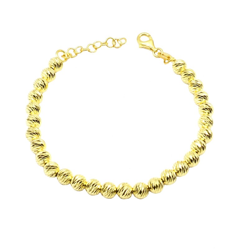 925 silver yellow gold plated slash diamond ball bracelet