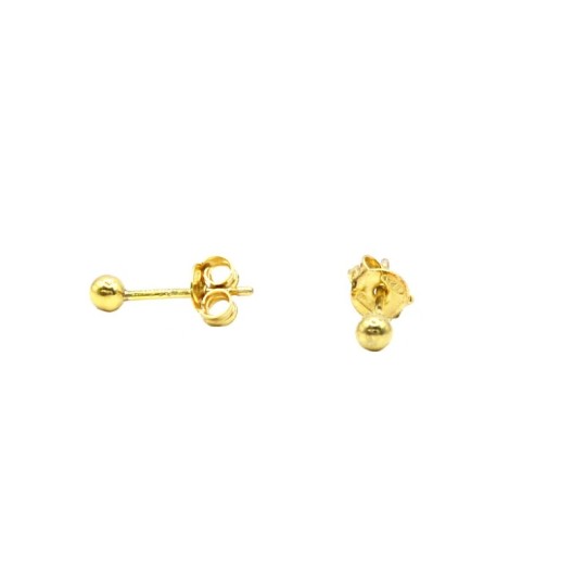 Orecchini sfera lucida ø 4 mm placcati oro giallo in argento 925