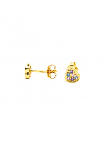 Yellow gold plated multicolor heart...