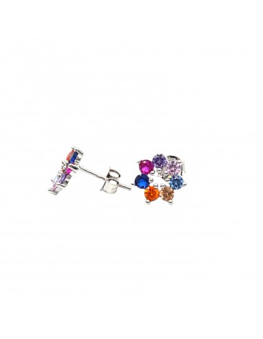 White gold plated multicolor flower...