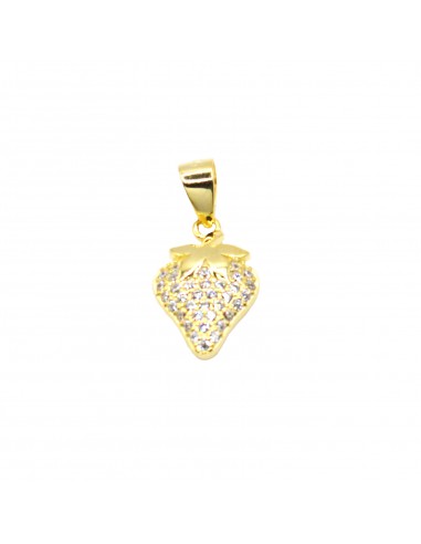 Yellow gold plated white strawberry...