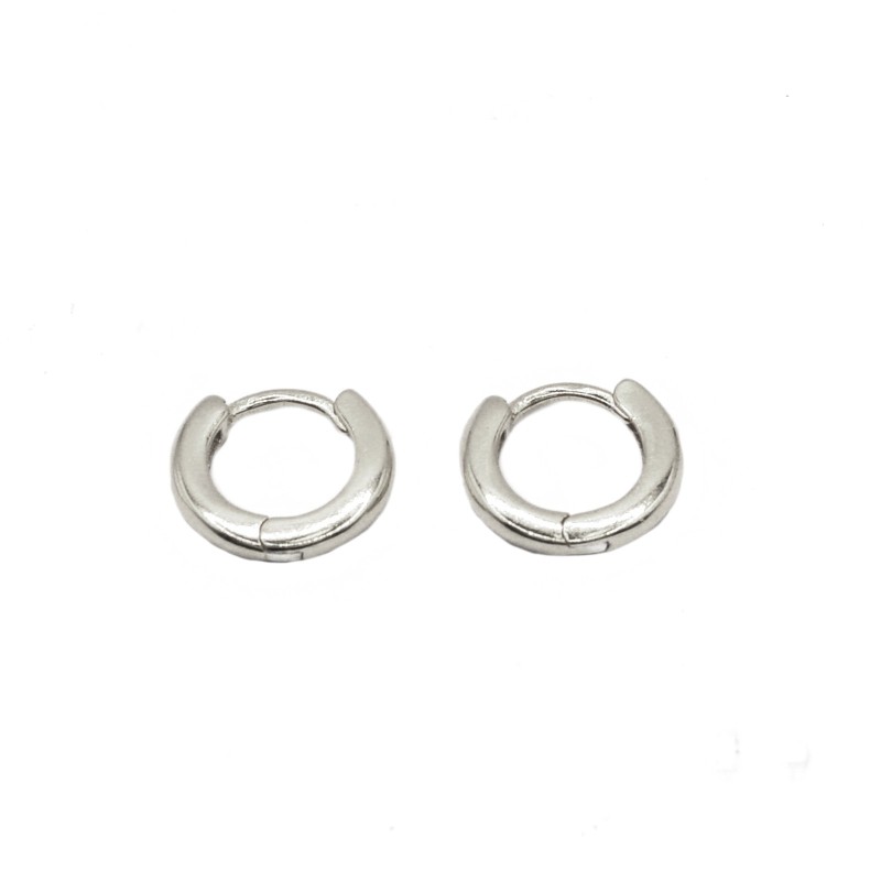 White gold plated mini hoop earrings in 925 silver