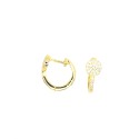 Hoop earrings with round zirconium plated yellow gold in 925 silver