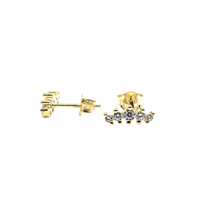 Lobe earrings with gradation of light points, yellow gold plated in 925 silver