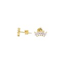 Lobe earrings with 5 spools yellow gold plated in 925 silver